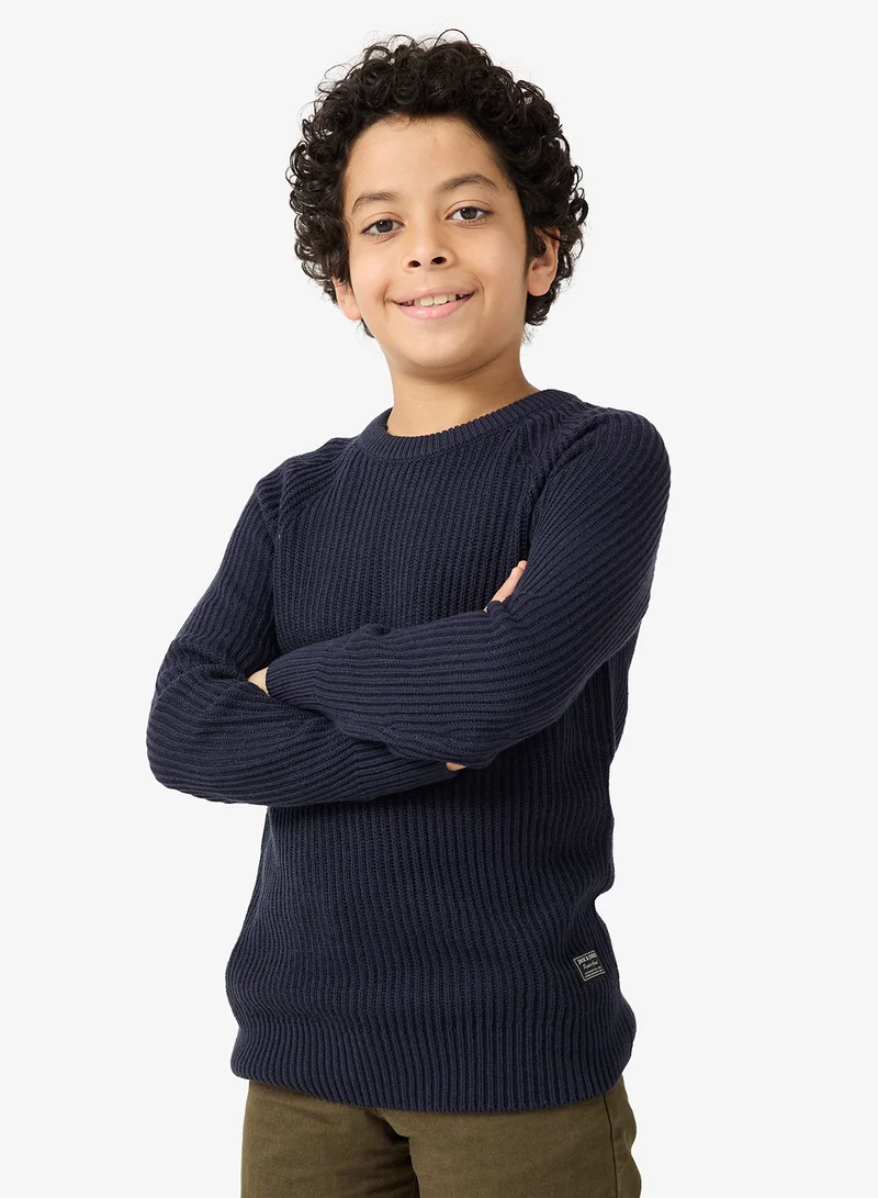 جاك وجونز جونيور كنزة قطنية برقبة دائرية للأطفال